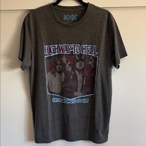 Lucky Brand Charcoal Gray Short Sleeve 'Highway to Hell' Graphic Tee